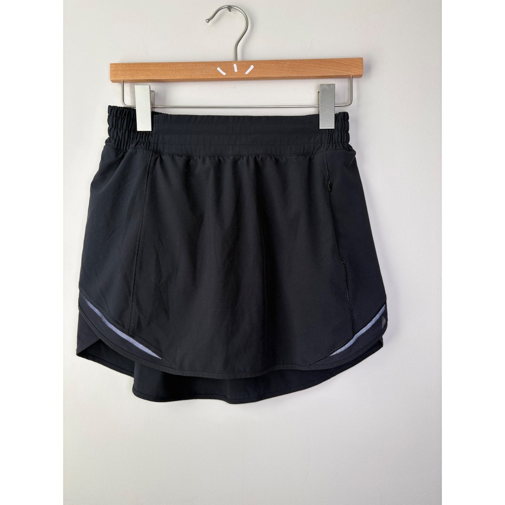 Lululemon Black Athletic Running Skort Size 6 Tennis Skirt Built In Shorts